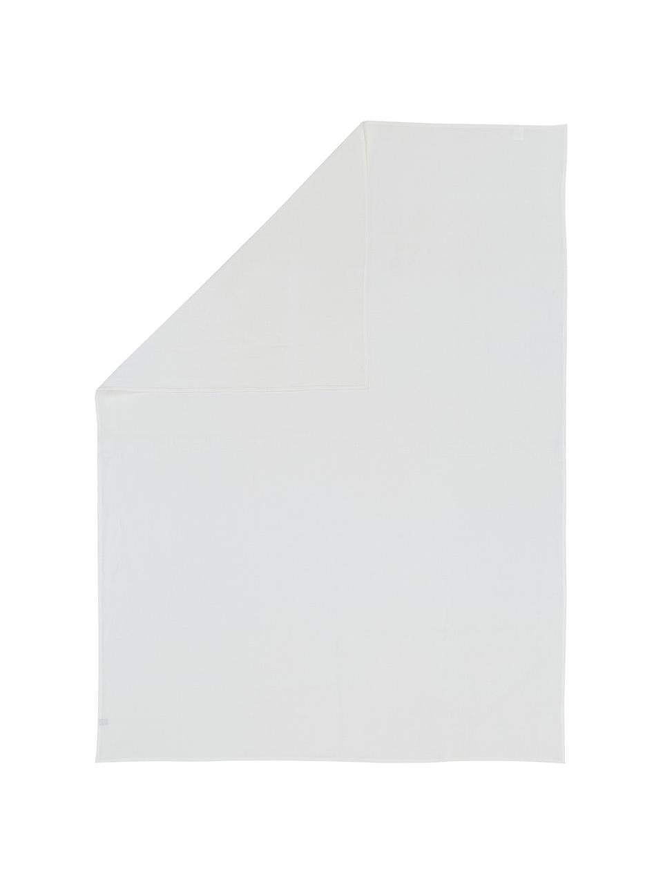 Linnen tafelkleed Heddie in wit, 100% linnen, Wit, Voor 4 - 6 personen (B 145 x L 200 cm)