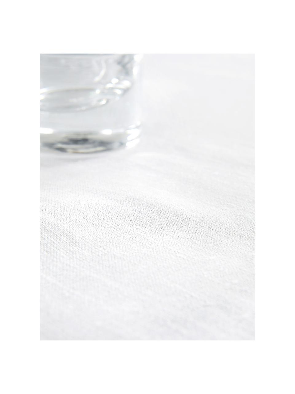 Tovaglia in lino bianco Heddie, 100% lino, Bianco, Per 4-6 persone (Larg.145 x Lung. 200 cm)