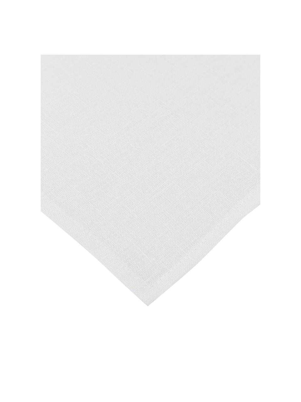 Tovaglia in lino bianco Heddie, 100% lino, Bianco, Per 4-6 persone (Larg.145 x Lung. 200 cm)