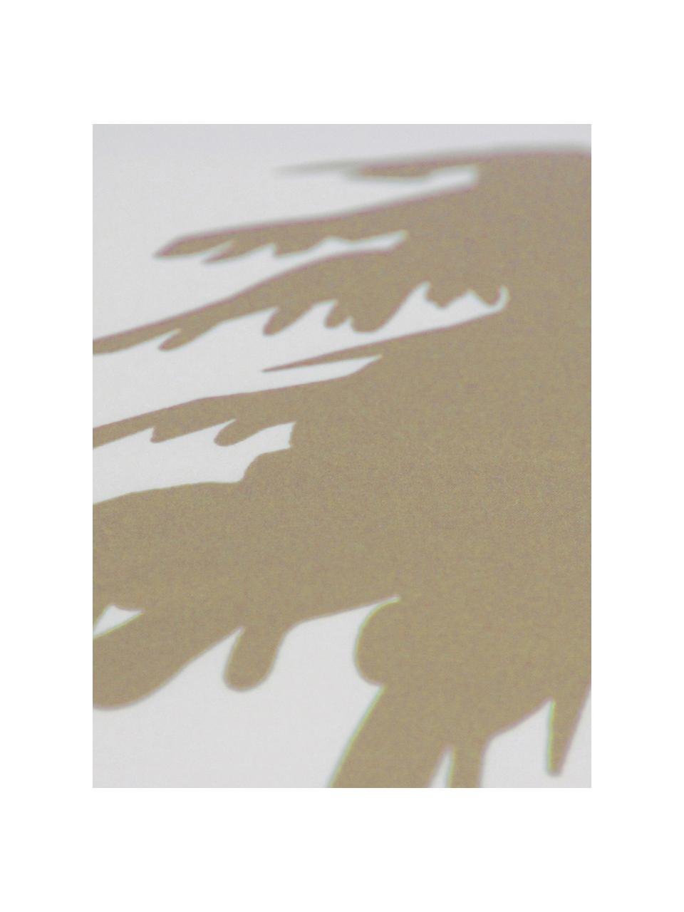 Federa arredo in velluto con abeti Trees, Velluto di poliestere, Bianco, Beige, Larg. 45 x Lung. 45 cm
