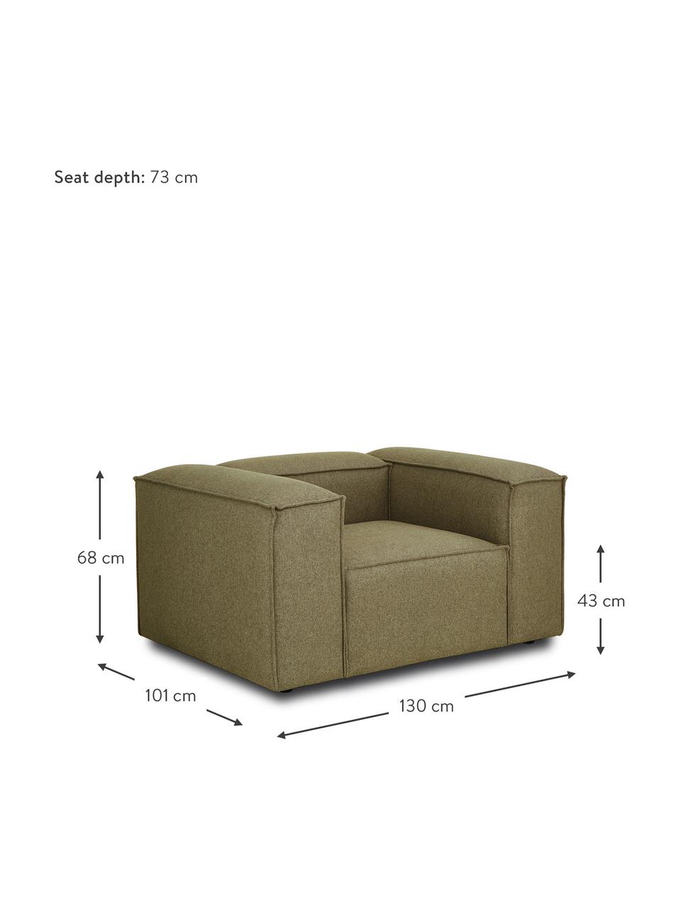 Sessel Lennon, Bezug: 100% Polyester Der strapa, Gestell: Massives Kiefernholz, FSC, Beine: Kunststoff, Webstoff Grün, B 130 x T 101 cm
