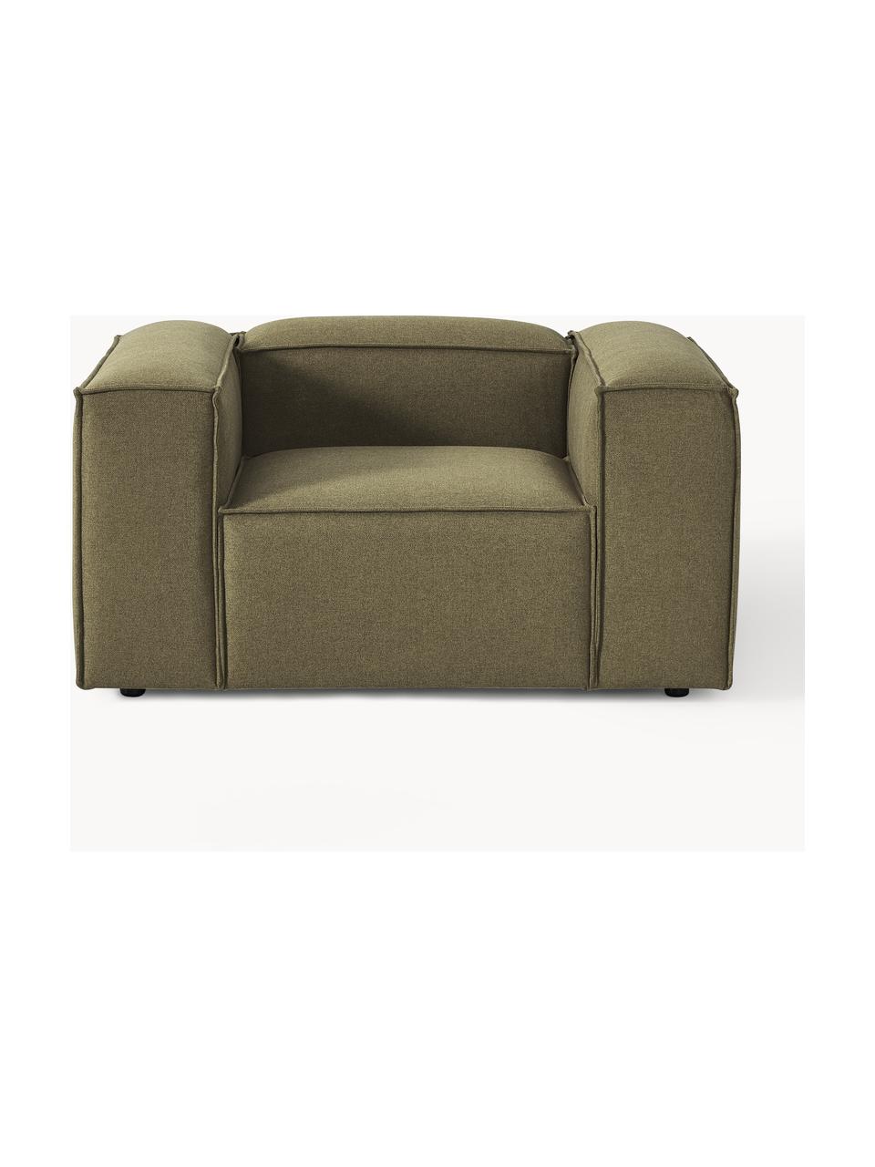 Sillón Lennon, Tapizado: 100% poliéster Alta resis, Estructura: madera de pino maciza, ma, Patas: plástico Este producto es, Tejido verde oliva, An 130 x F 101 cm