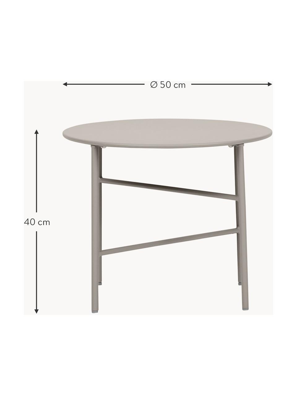 Mesa auxiliar para exterior de metal Vitus, Metal recubierto, Beige claro, Ø 50 x Al 40 cm