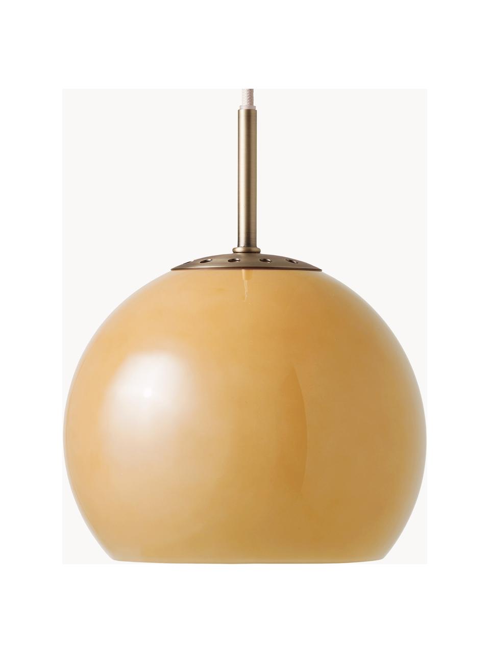 Lampa wisząca Ball, Ochrowy, błyszczący, Ø 18 x W 15 cm