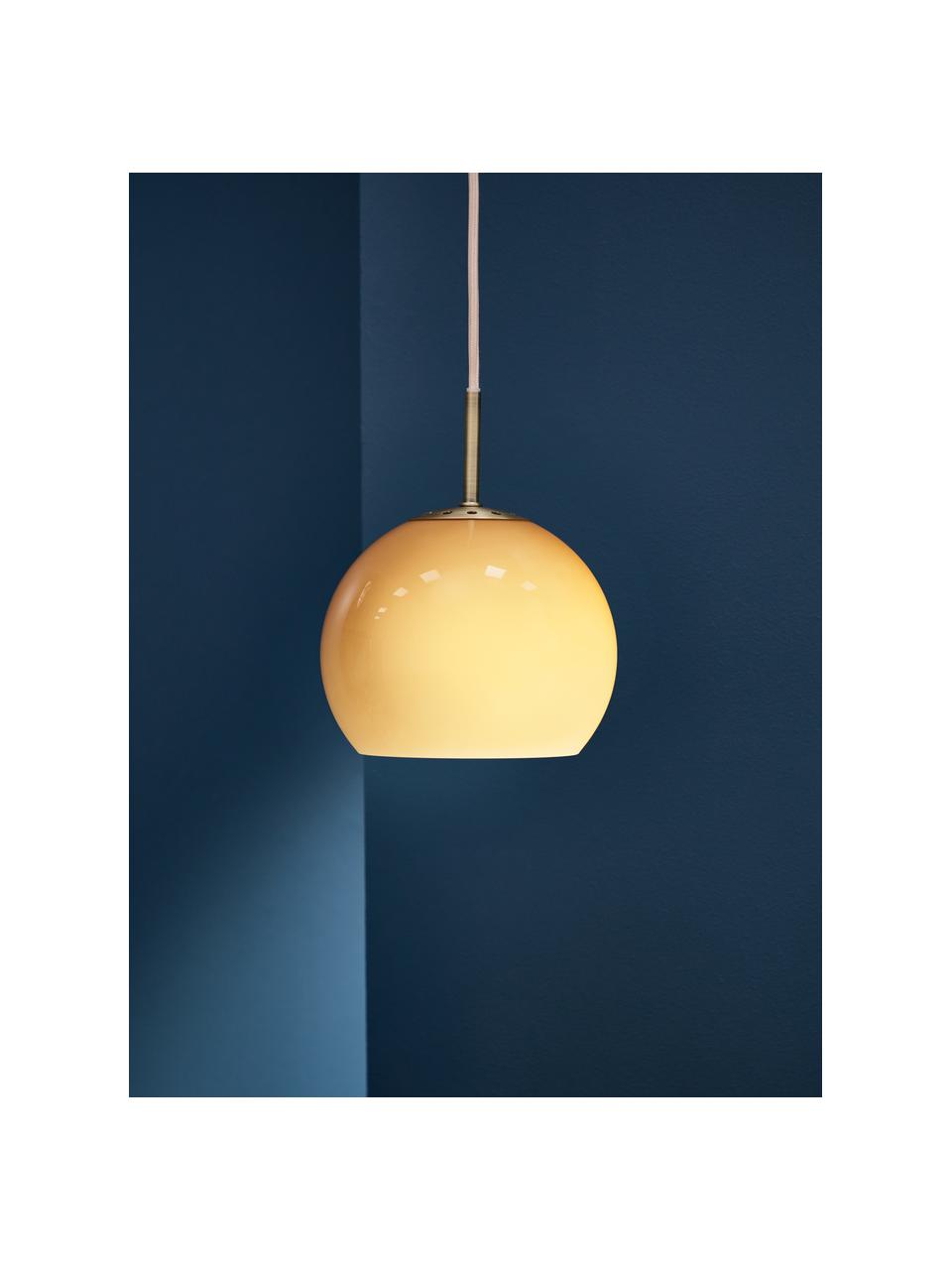 Lampa wisząca Ball, Ochrowy, błyszczący, Ø 18 x W 15 cm