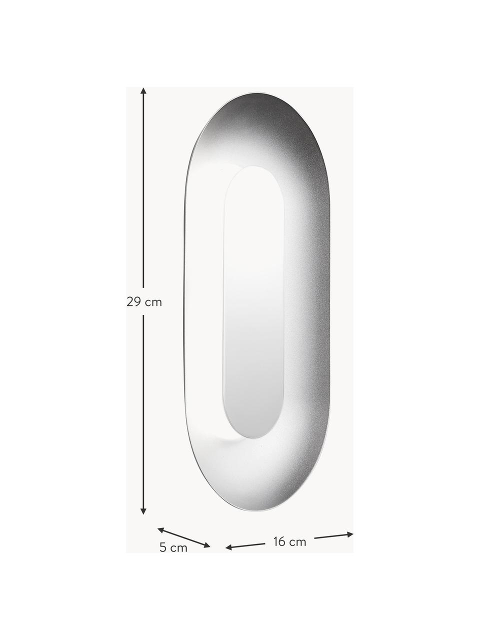 Dimmbare LED-Wandleuchte Sasi, Metall, beschichtet, Silberfarben, B 16 x H 29 cm