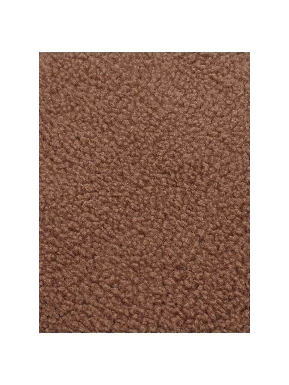 Zachte teddy-kussenhoes Mille in bruin, Bruin, B 30 x L 50 cm