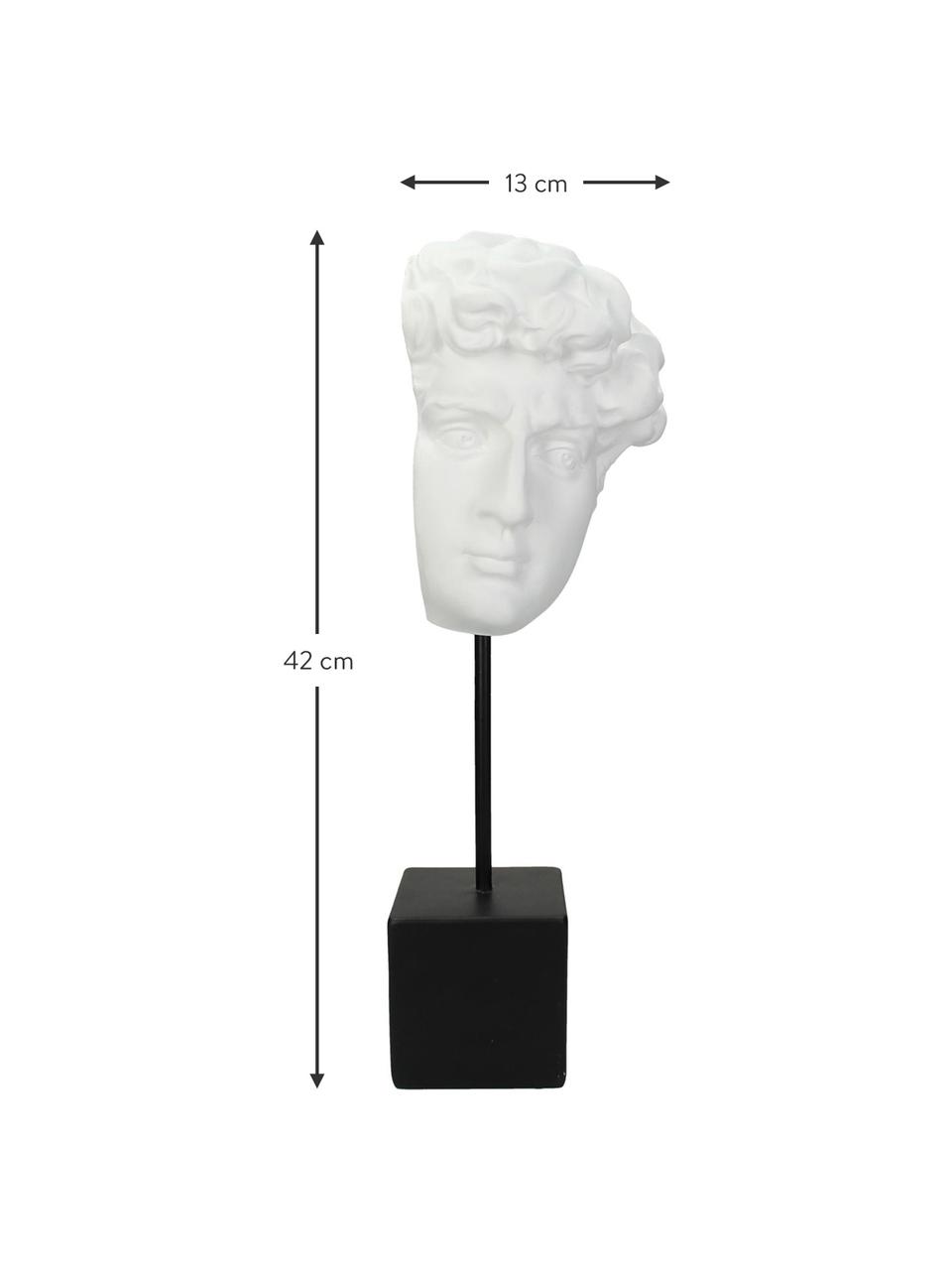 Grand objet déco David, Polyrésine, Blanc, noir, larg. 13 cm, haut. 42 cm