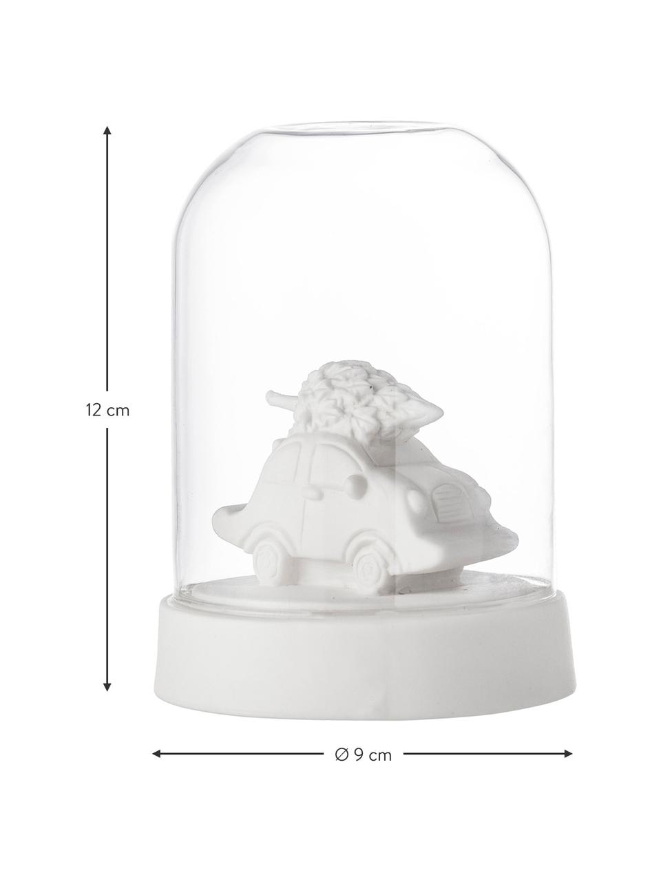 Dekoracja świetlna zasilana na baterie Car, Porcelana, szkło, Biały, transparentny, Ø 9 x W 12 cm