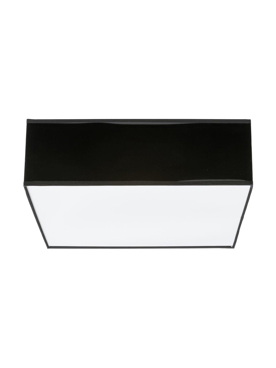 Moderne plafondlamp Mitra, Lampenkap: kunststof, Diffuser: kunststof, Frame: zwart. Diffuser: wit, 35 x 12 cm