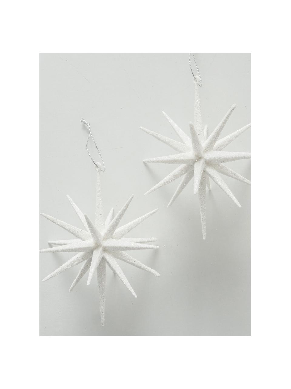 Décorations de sapin de Noël Tove, 2 pièces, Plastique, Blanc, Ø 15 x haut. 15 cm