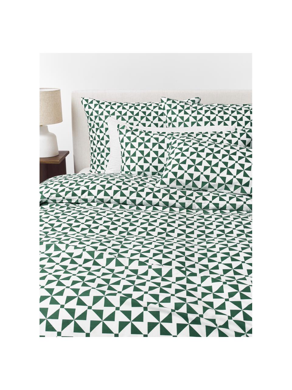 Funda nórdica de algdón Benson, Verde, Cama 90 cm (155 x 220 cm)