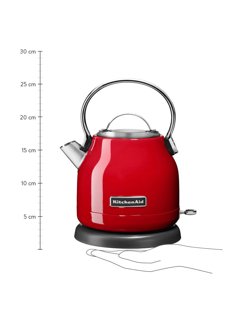 Bollitore elettrico KitchenAid, Acciaio inossidabile, Rosso, Larg. 23 x Alt. 18 cm