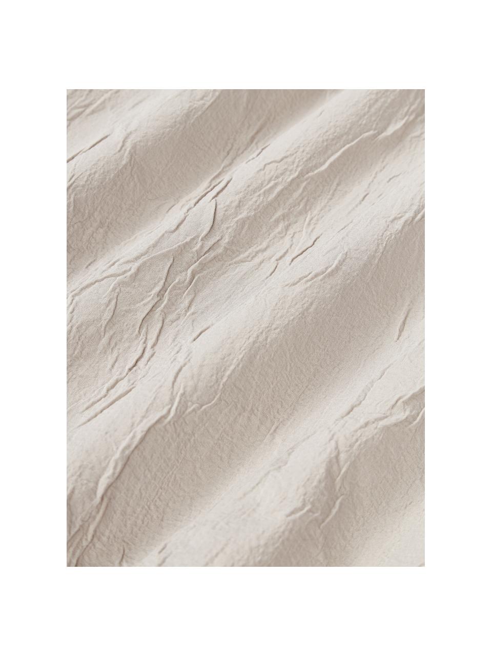Funda nórdica de percal de algodón lavado Leonora, Parte superior: 65% algodón, 30% poliéste, Reverso:  100% algodón, Beige claro, Cama 90 cm (155 x 220 cm)