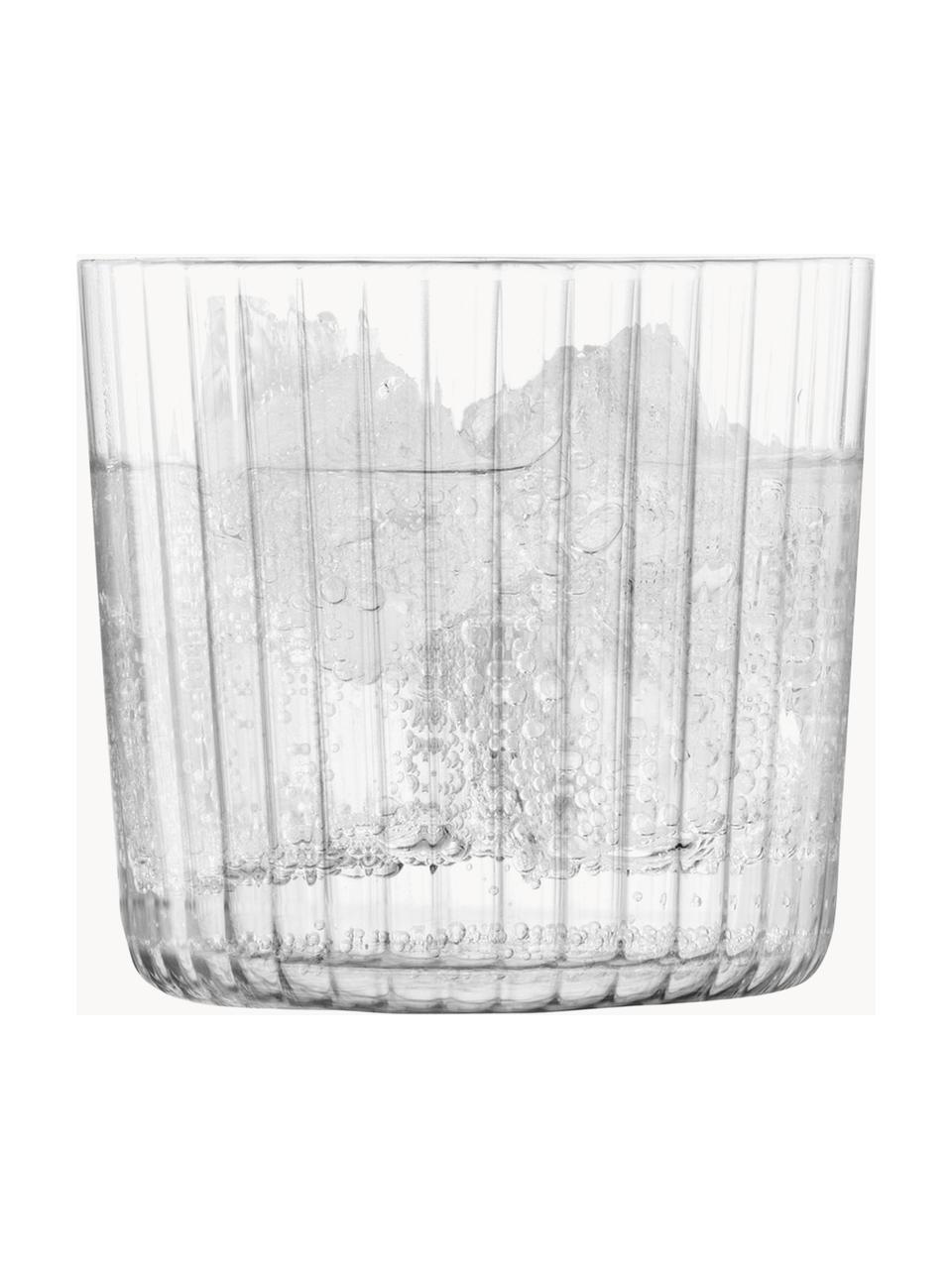 Mundgeblasene Wassergläser Gio mit Rillenstruktur, 4 Stück, Glas, Transparent, Ø 8 x H 7 cm, 310 ml