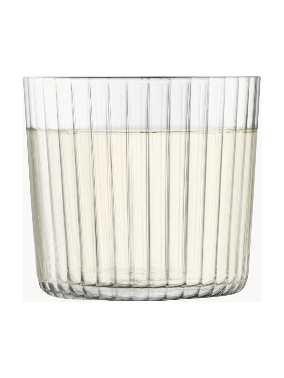 Vasos de vidrio soplado artesanlamente Gio, 4 uds., Vidrio, Transparente, Ø 8 x Al 7 cm, 310 ml