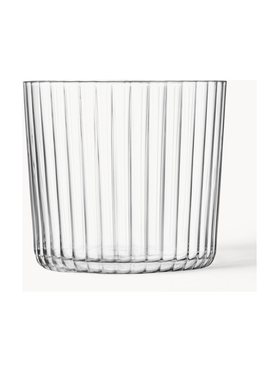 Vasos de vidrio soplado artesanlamente Gio, 4 uds., Vidrio, Transparente, Ø 8 x Al 7 cm, 310 ml