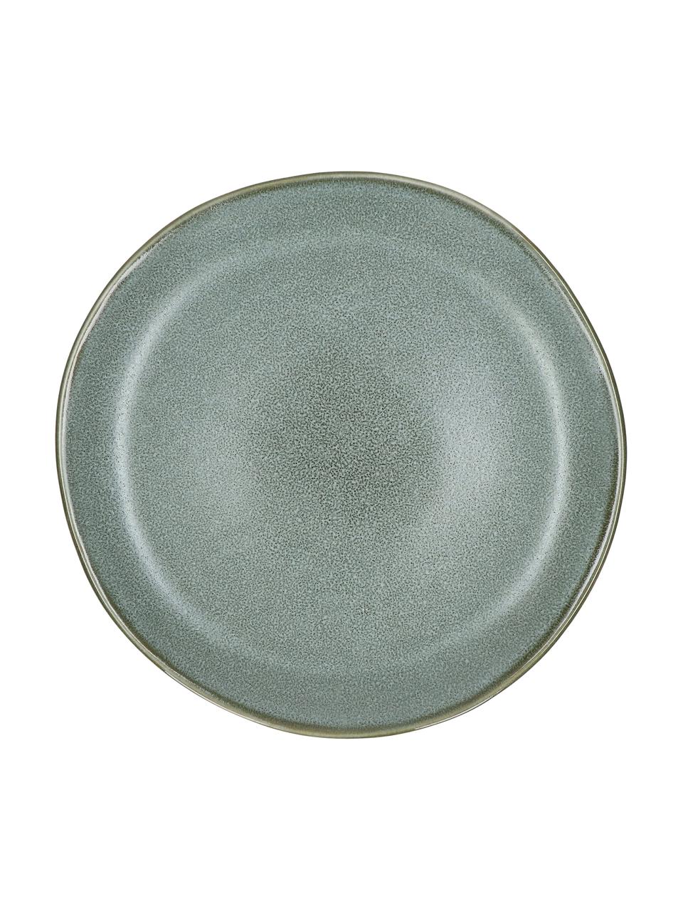Speiseteller Neboa aus Steingut mit effektvoller Glasur, 4 Stück, Steingut, Grau, Blau, Ø 27 x H 3 cm