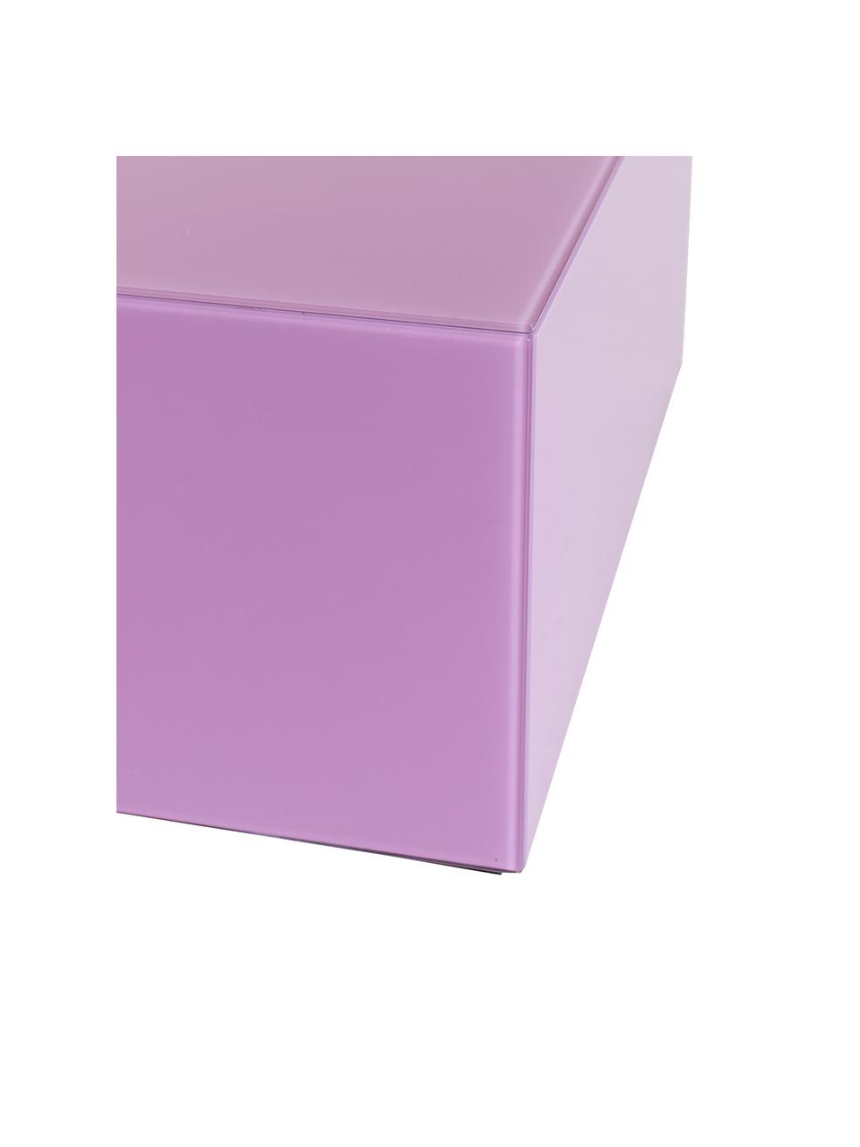 Table basse lilas Pop, surface réfléchissante, MDF (panneau en fibres de bois à densité moyenne), certifié FSC, verre, teinté, Lilas, larg. 60 x haut. 30 cm