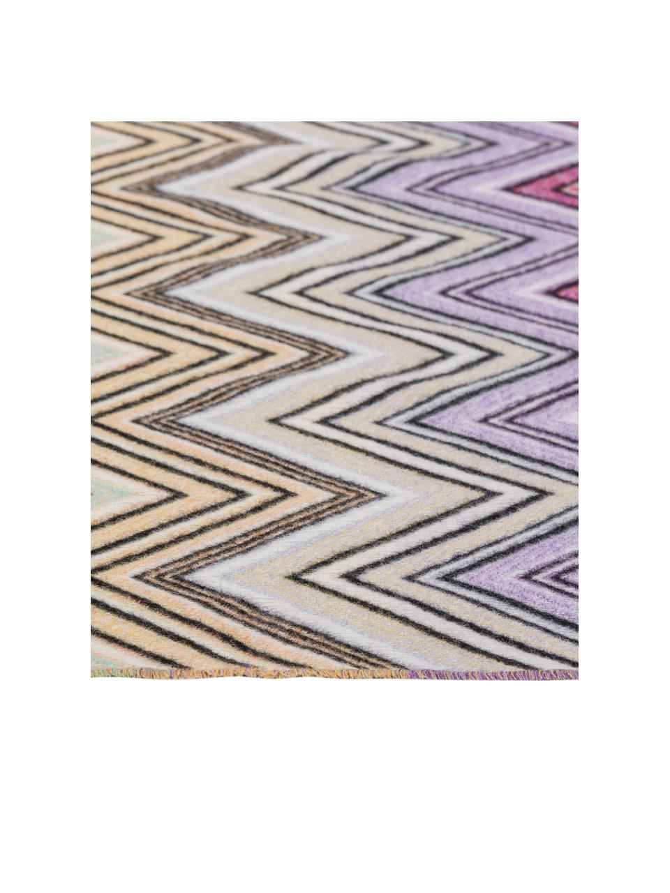 Plaid in lana Perseo, 90% lana, 10% cashmere, Arancio, multicolore, Larg. 130 x Lung. 190 cm