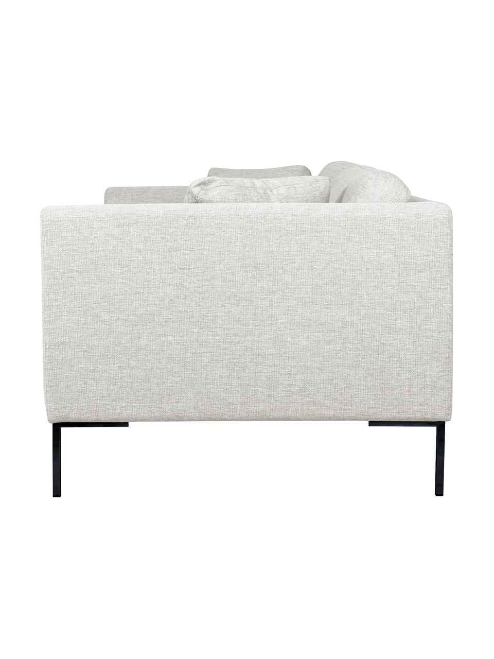Bank Emma (2-zits) met metalen poten, Bekleding: polyester, Frame: massief grenen, FSC-gecer, Poten: metaal, gepoedercoat, Geweven stof crèmewit, B 194 x D 100 cm