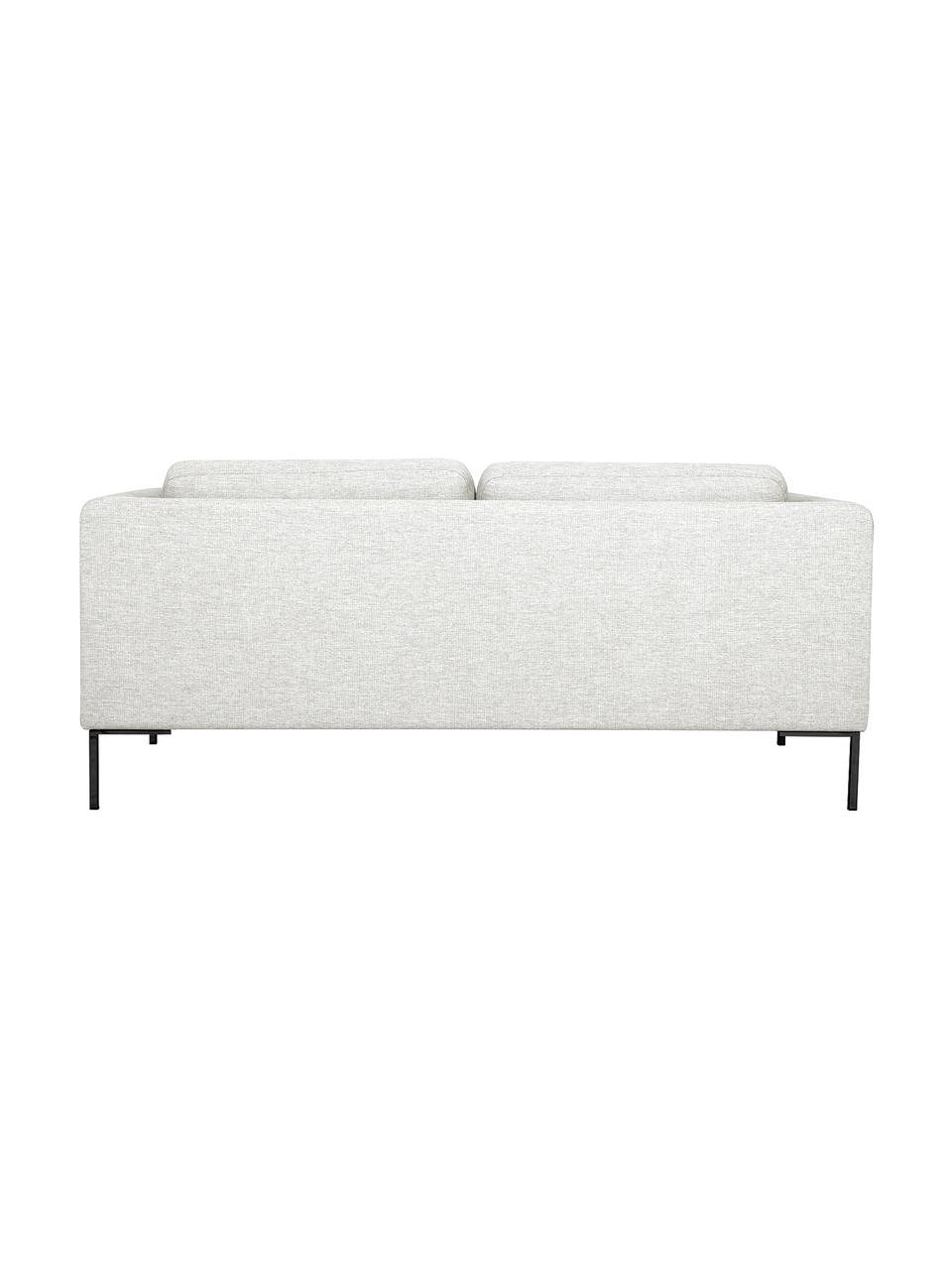 Divano 3 posti con piedini in metallo Emma, Rivestimento: poliestere 100.000 cicli , Struttura: legno di pino massiccio c, Piedini: metallo laccato a polvere, Tessuto bianco latte, Larg. 194 x Prof. 100 cm
