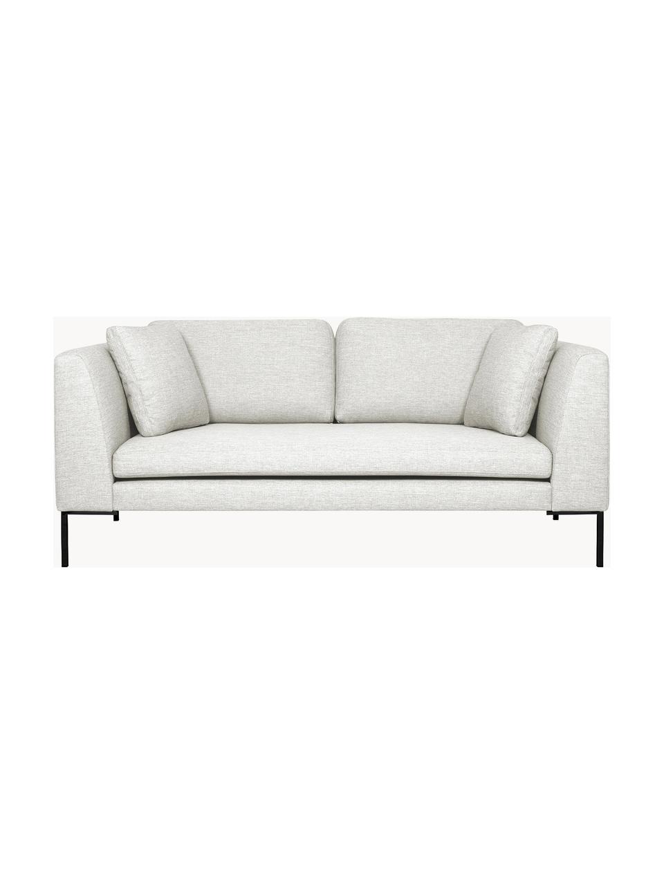 Sofa Emma (3-Sitzer) mit Metall-Füssen, Bezug: Polyester 100.000 Scheuer, Gestell: Massives Kiefernholz, Bir, Webstoff Off White, B 194 x T 100 cm