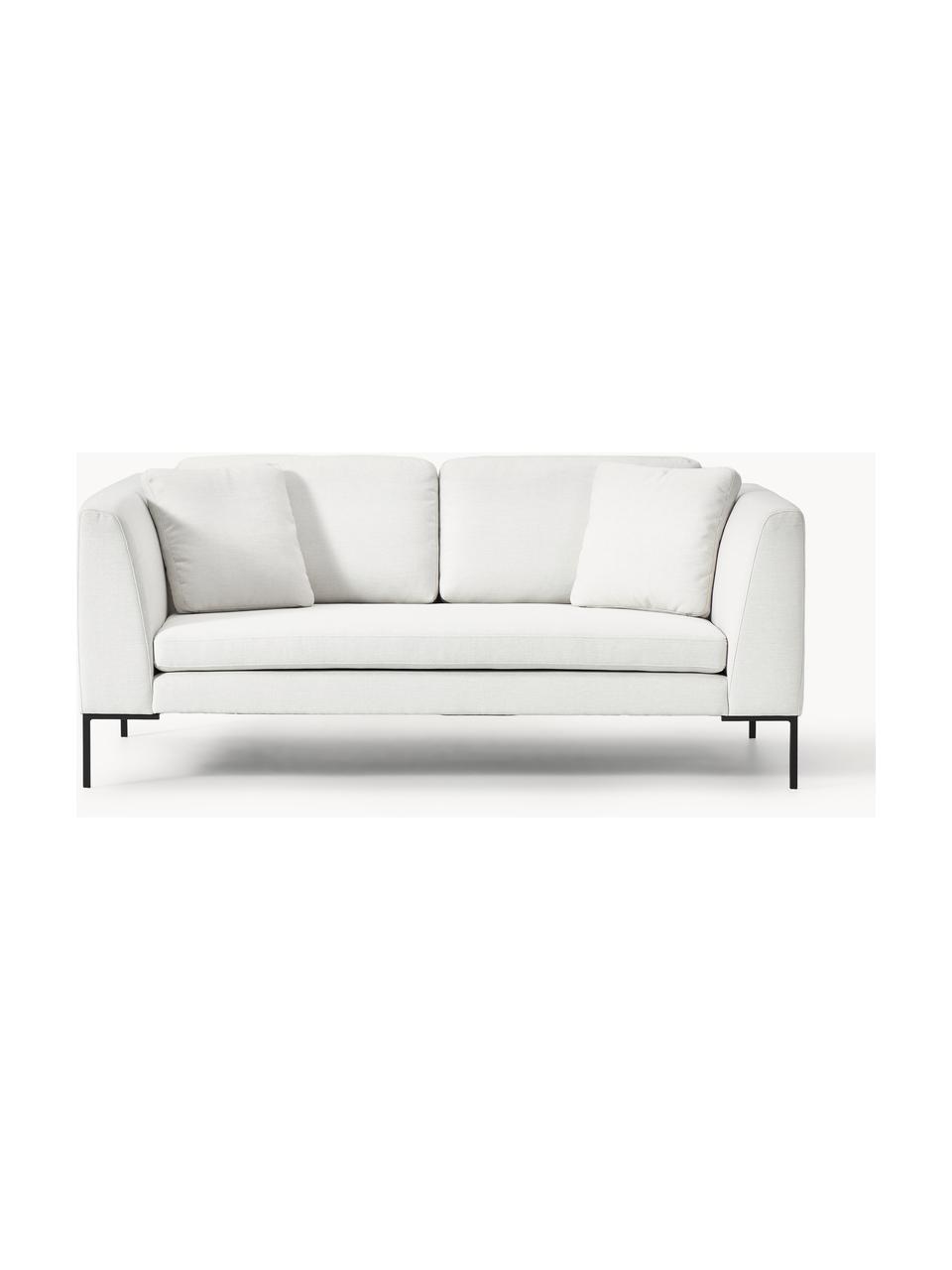 Sofa Emma (3-Sitzer) mit Metall-Füßen, Bezug: Polyester 100.000 Scheuer, Gestell: Massives Kiefernholz, Bir, Füße: Metall, pulverbeschichtet, Webstoff Off White, B 194 x T 100 cm