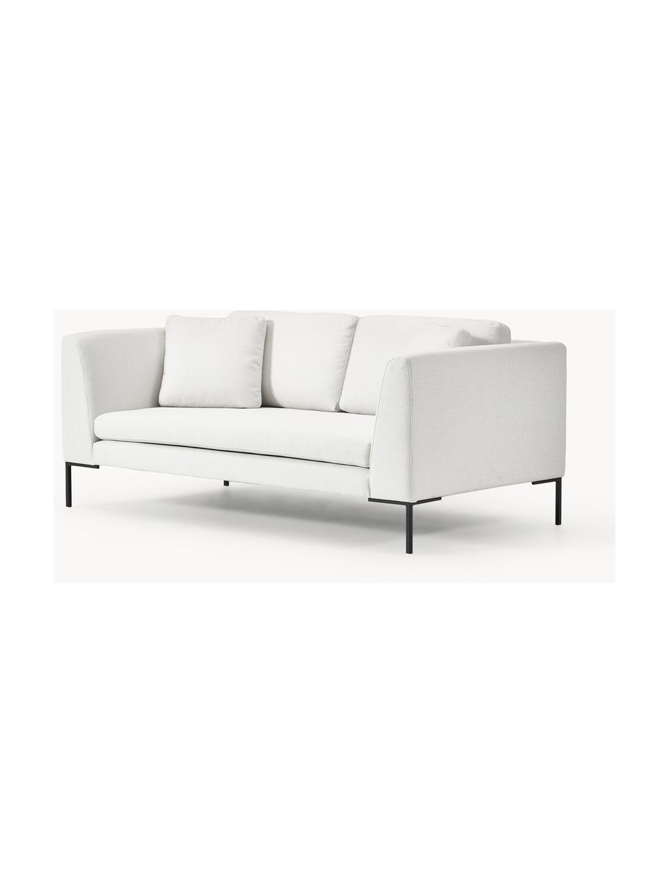 Sofa Emma (3-Sitzer) mit Metall-Füßen, Bezug: Polyester 100.000 Scheuer, Gestell: Massives Kiefernholz, Bir, Füße: Metall, pulverbeschichtet, Webstoff Off White, B 194 x T 100 cm