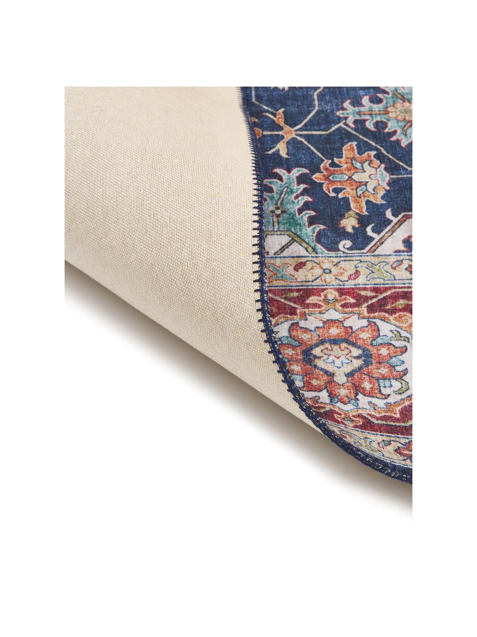 Teppich Sylla, 100% Polyester, Blau, Rot, B 80 x L 150 cm (Größe XS)