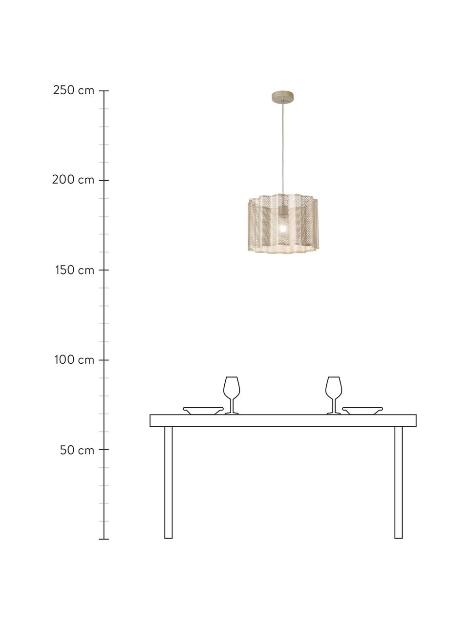 Hanglamp Glicine in goudkleur, Lampenkap: gecoat metaal, Baldakijn: gecoat metaal, Goudkleurig, Ø 40 x H 28 cm