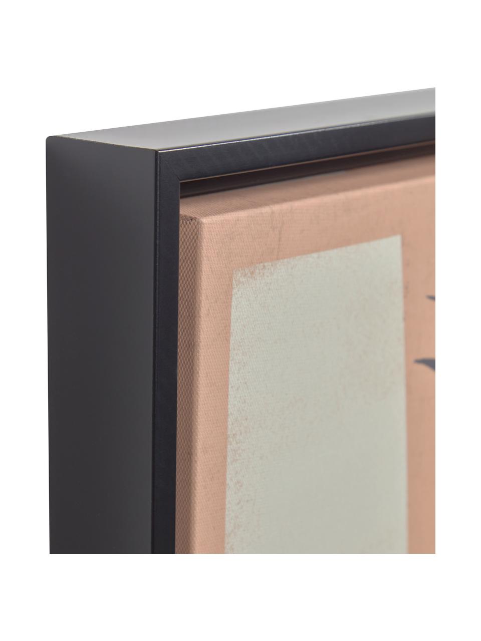 Gerahmter Digitaldruck Bianey, Rahmen: Mitteldichte Holzfaserpla, Bild: Leinwand, Orange, Grau, Beige, 30 x 50 cm