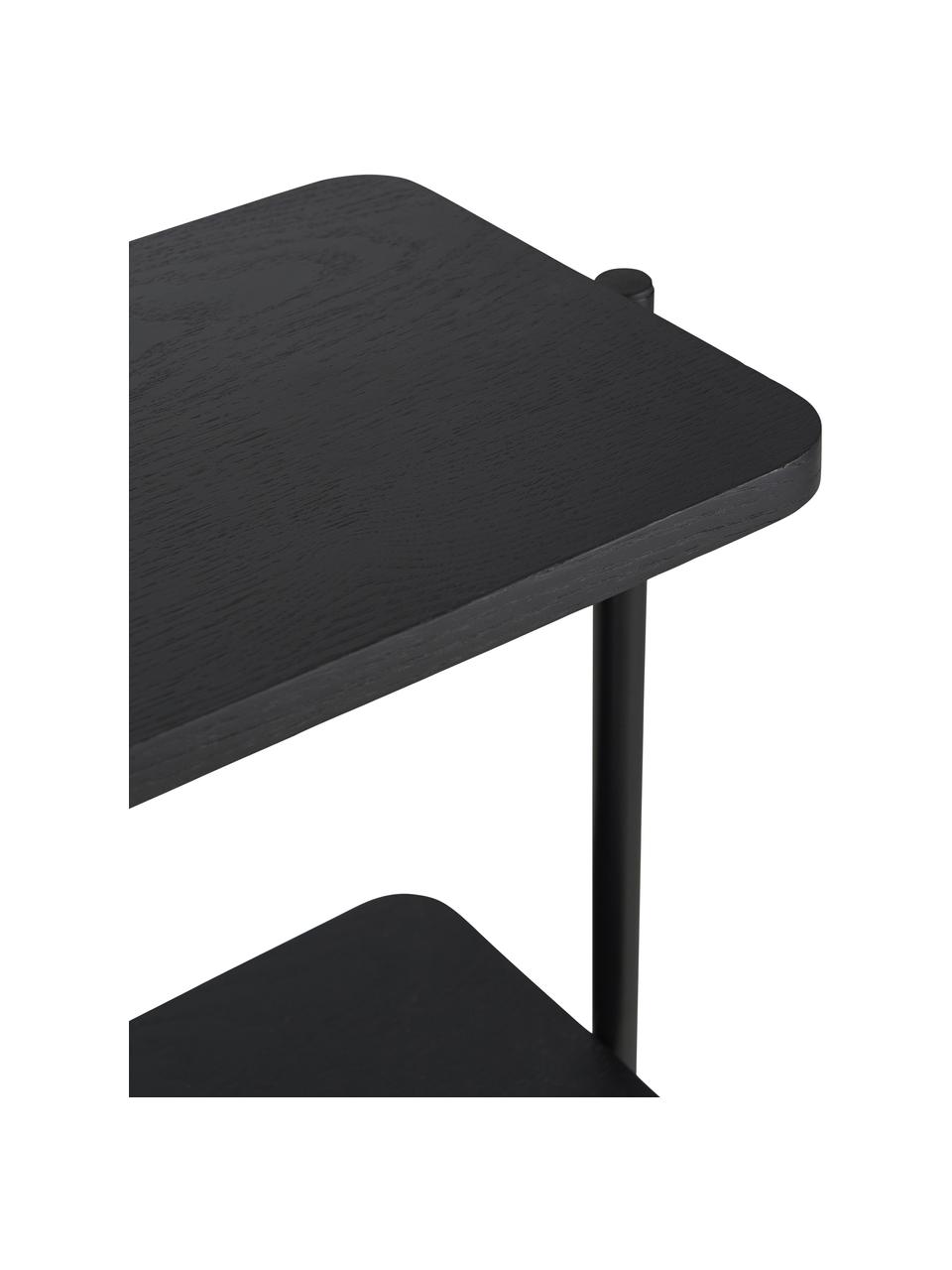 Wandrek Lyllo van hout en metaal in zwart, Frame: gepoedercoat metaal, Hout, B 121 cm x H 121 cm
