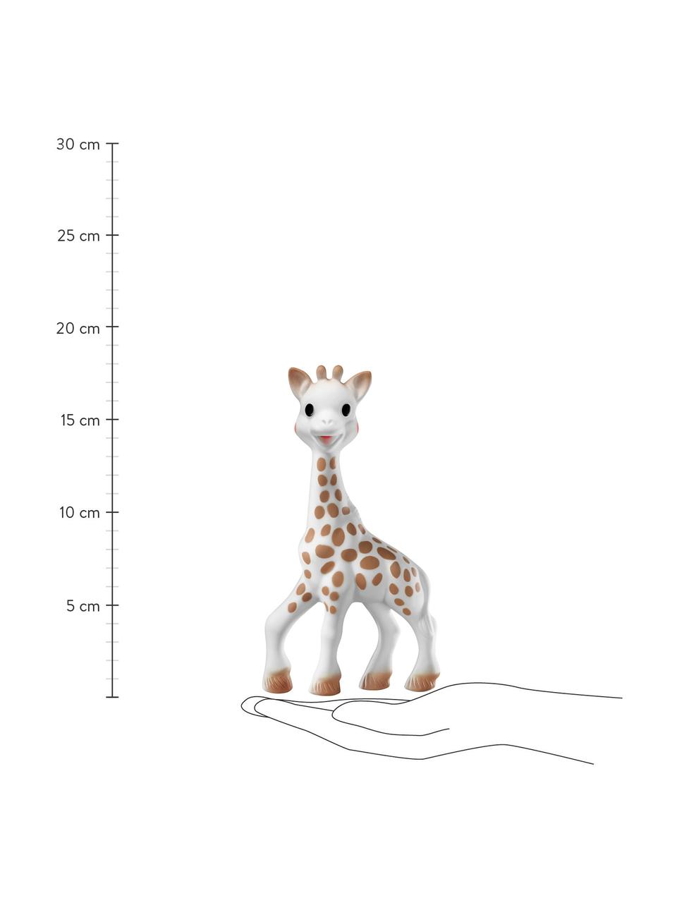 Speelgoed Sophie la girafe stoffen zakje, 2-delig, Wit, bruin, Set met verschillende formaten
