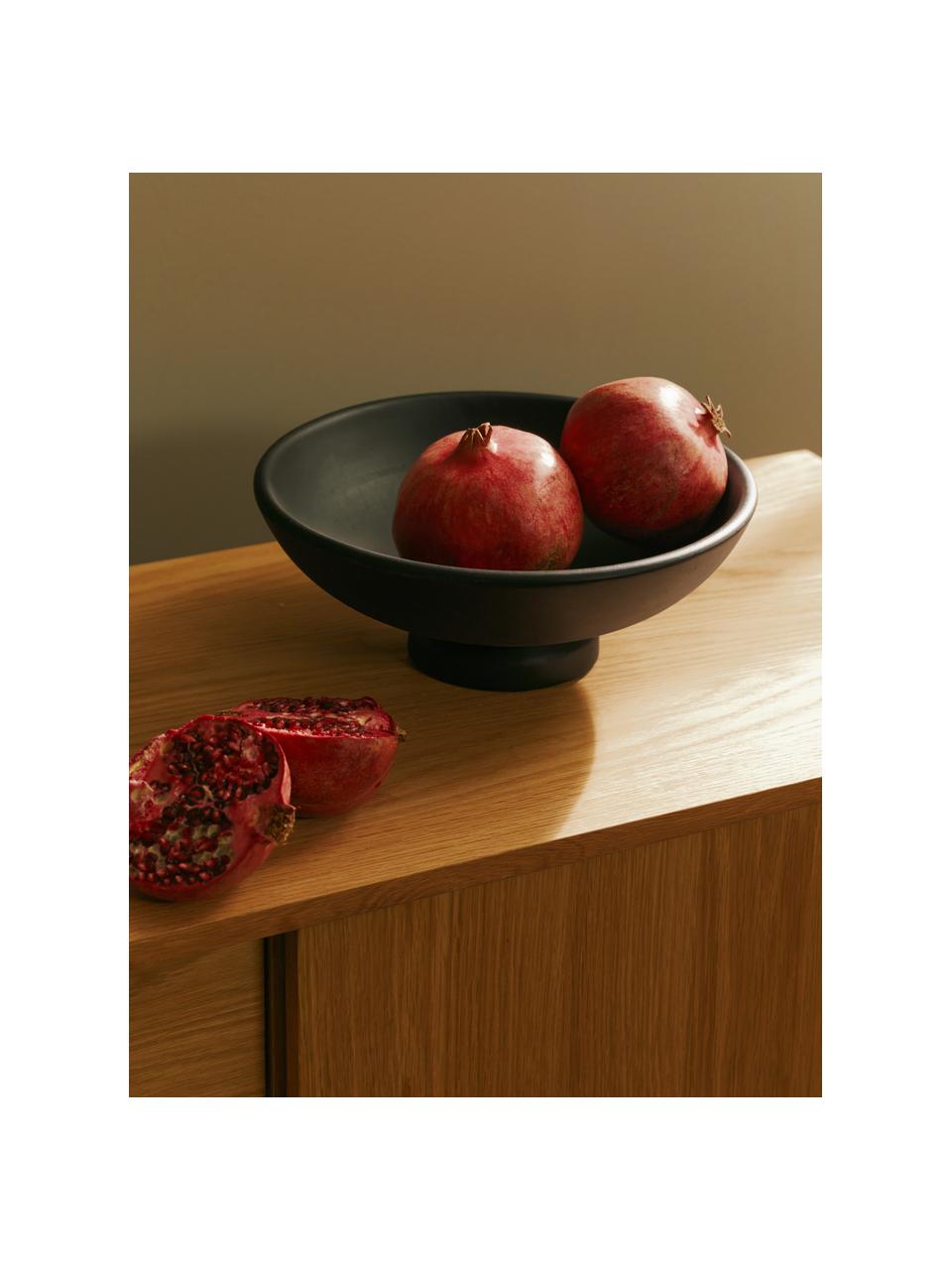 Centrotavola in legno di mango Jeed, Legno di mango rivestito, Nero opaco, Ø 31 x Alt. 12 cm