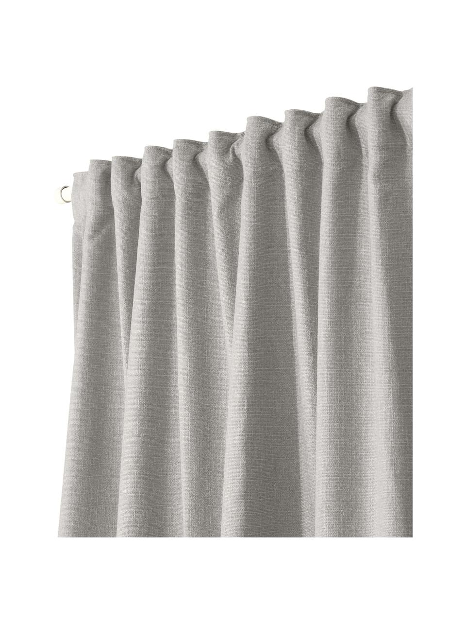 Nepriehľadný záves Jensen, 2 ks, 95 % polyester, 5 % nylon, Svetlosivá, Š 130 x D 260 cm