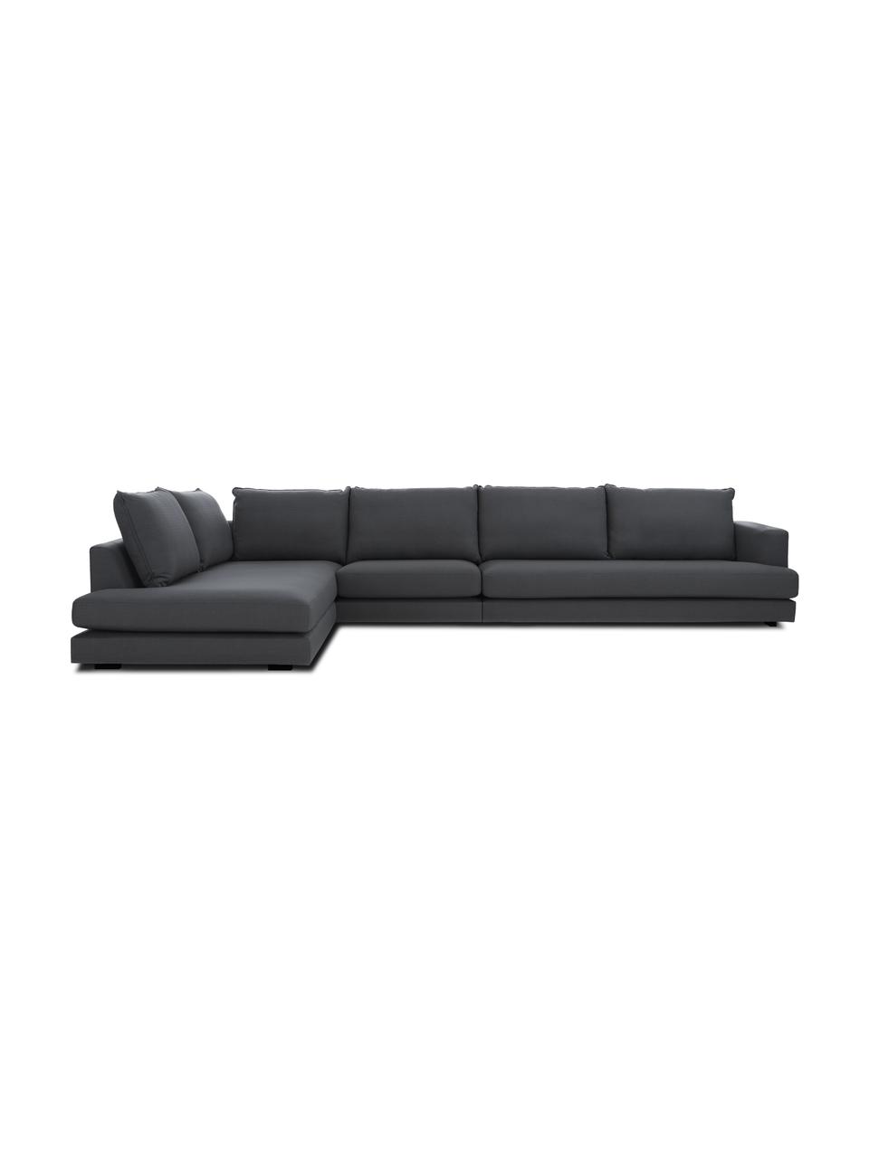 Canapé d'angle XL Tribeca, Tissu anthracite, larg. 405 x prof. 228 cm, méridienne à gauche