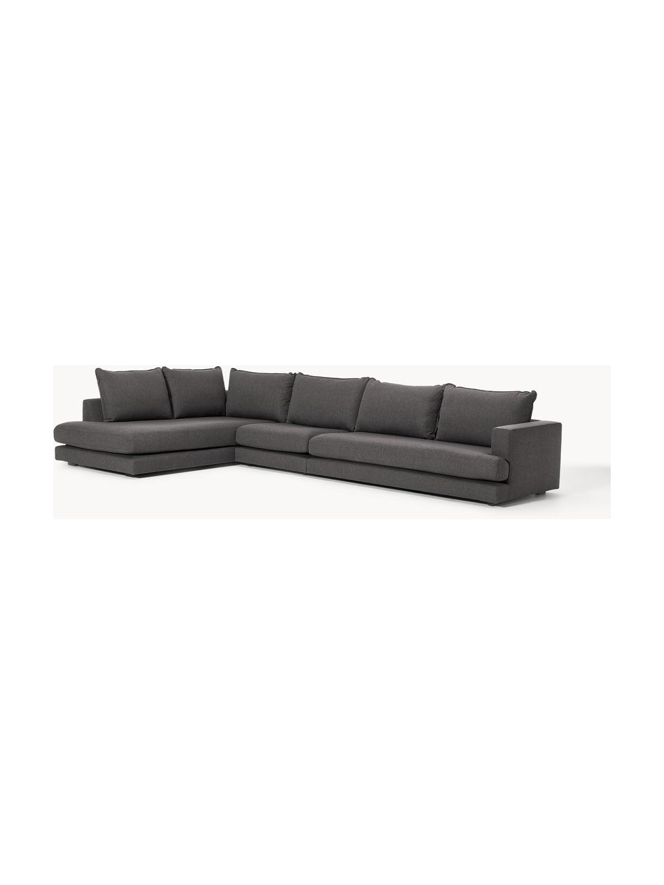 XL-Ecksofa Tribeca, Bezug: 100 % Polyester Der hochw, Gestell: Massives Kiefernholz, Webstoff Anthrazit, B 405 x T 228 cm, Eckteil links