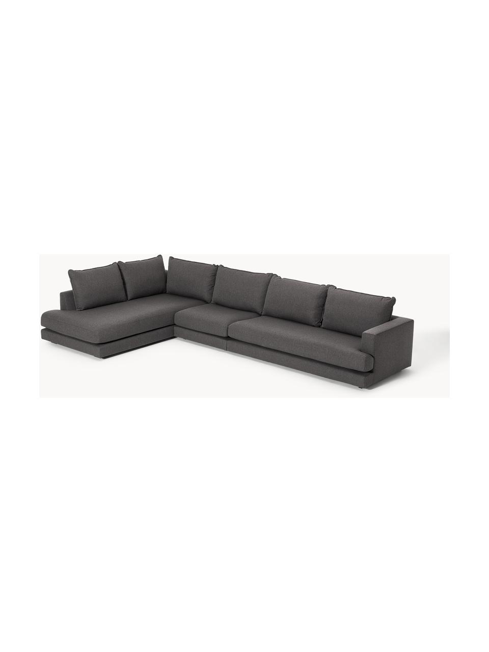 XL-Ecksofa Tribeca, Bezug: 100 % Polyester Der hochw, Gestell: Massives Kiefernholz, Webstoff Anthrazit, B 405 x T 228 cm, Eckteil links