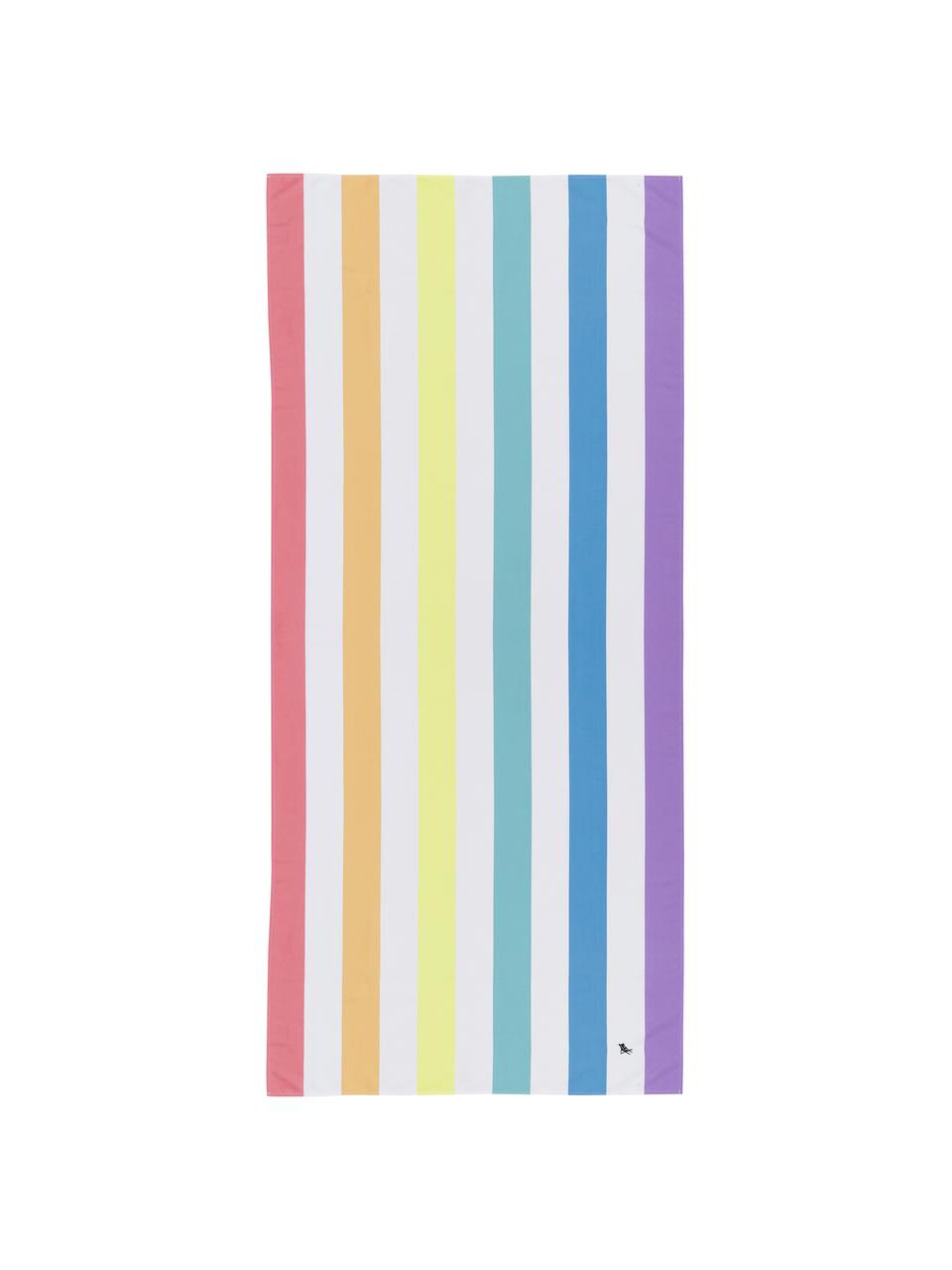 Toalla de playa de microfibras Summer, Microfibra (80% poliéster, 20% poliamida), Multicolor, blanco, An 90 x L 200 cm