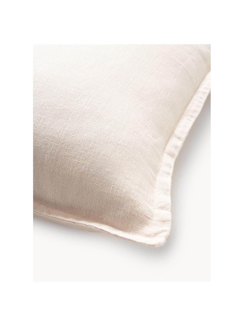 Housse de coussin 45x45 en lin Lanya, 100 % lin pur

Par sa nature, le lin a un toucher plutôt rugueux et un aspect naturellement froissé. La grande résistance à la déchirure rend le lin résistant à l'abrasion et à l'usure, Blanc crème, larg. 30 x long. 50 cm