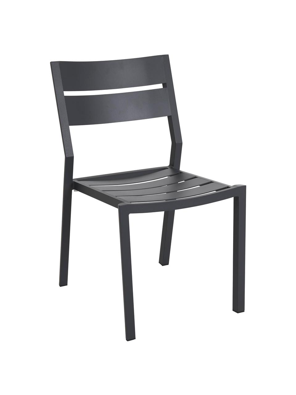 Krzesło ogrodowe Delia, Aluminium malowane proszkowo, Antracytowy, S 48 x G 55 cm