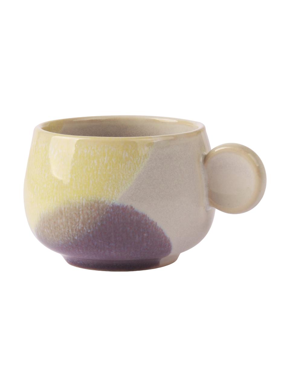 Tazza da caffè fatta a mano Gallery 2 pz, Gres, Giallo, viola, Ø 8 x Alt. 6 cm