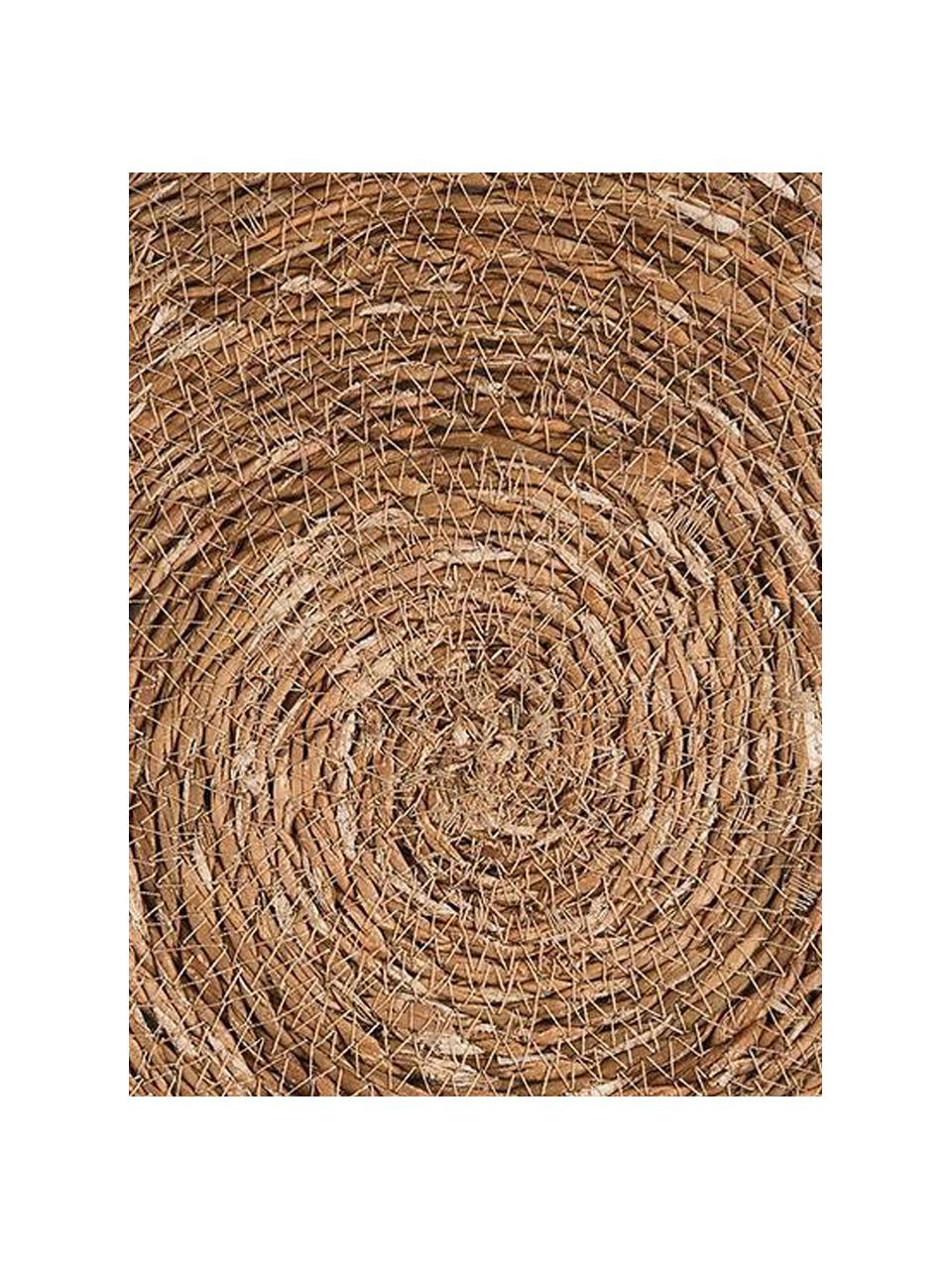 Manteles individuales redondos de seagrass Sauvage, 2 uds., Seagrass, yute, Beige, blanco crudo, Ø 38 cm