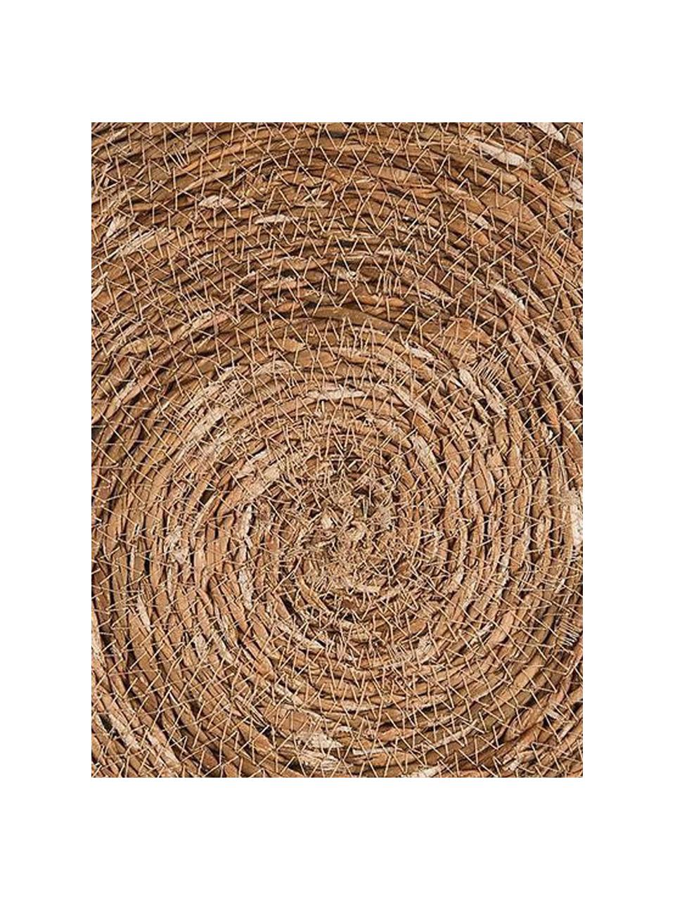 Ronde placemats van zeegras Sauvage, 2 stuks, Zeegras, jute, Beige, crèmewit, Ø 38 cm