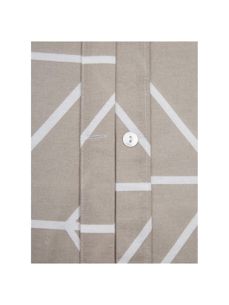 Flanell-Kopfkissenbezüge Yule mit grafischem Muster, 2 Stück, Webart: Flanell Flanell ist ein k, Taupe, Weiß, B 40 x L 80 cm
