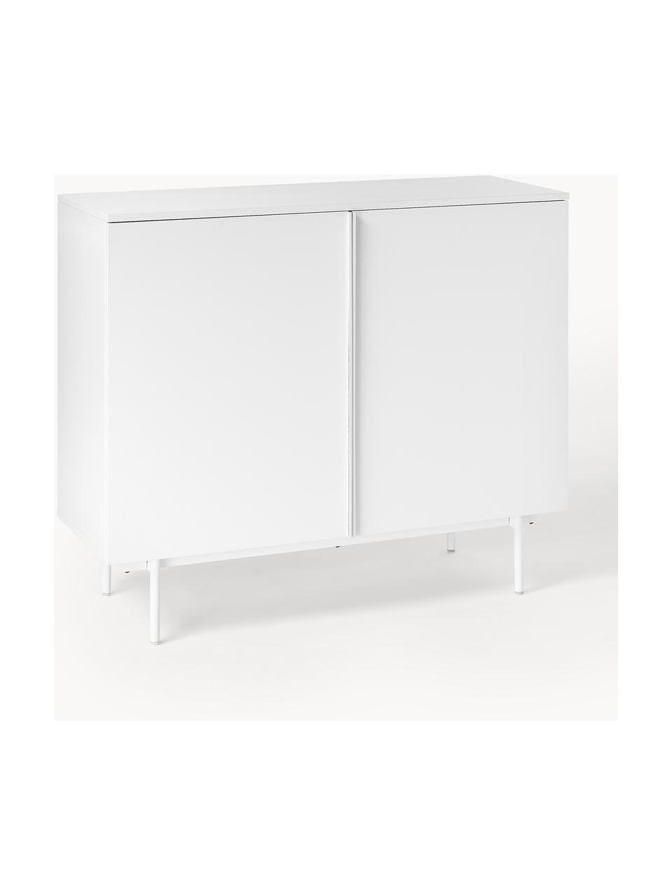 Credenza alta in legno Elona, Bianco, Larg. 100 x Alt. 120 cm