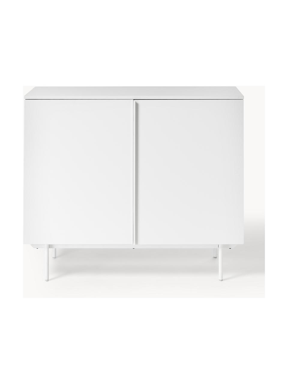 Credenza alta in legno Elona, Bianco, Larg. 100 x Alt. 120 cm