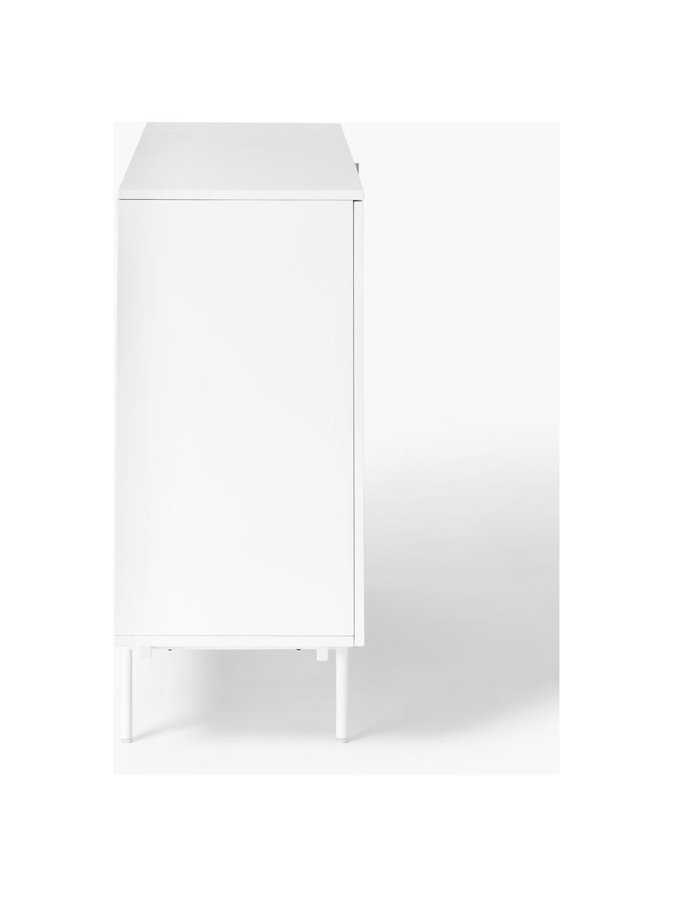 Credenza alta in legno Elona, Bianco, Larg. 100 x Alt. 120 cm