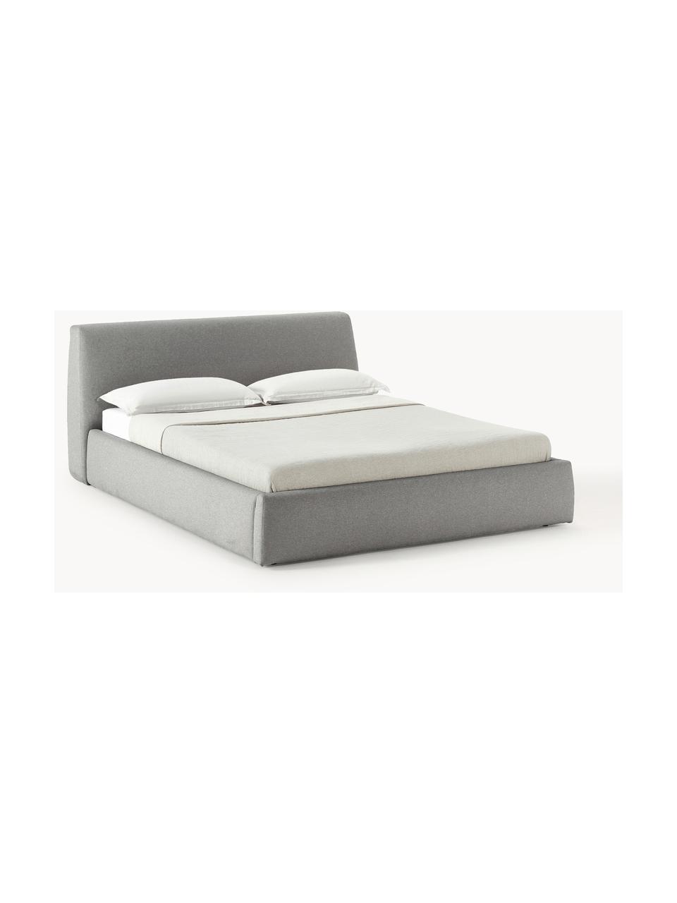 Cama tapizada Cloud, Tapizado: tejido finamente texturiz, Cuerpo: madera maciza de pino, ma, Patas: madera pintada Este produ, Tejido gris antracita, An 140 x L 200 cm